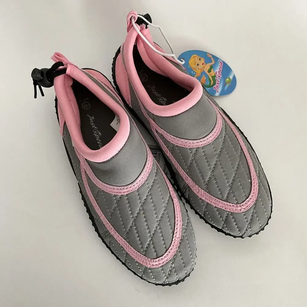 Just Speed Water Shoe Trim Slip-on Beach Pool Gray Kids 3